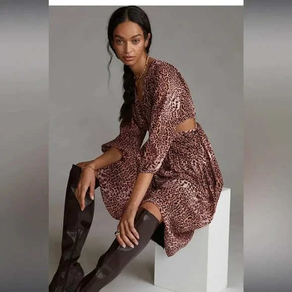 Anthropologie Ranna Gill leopard dress - Picture 2 of 16
